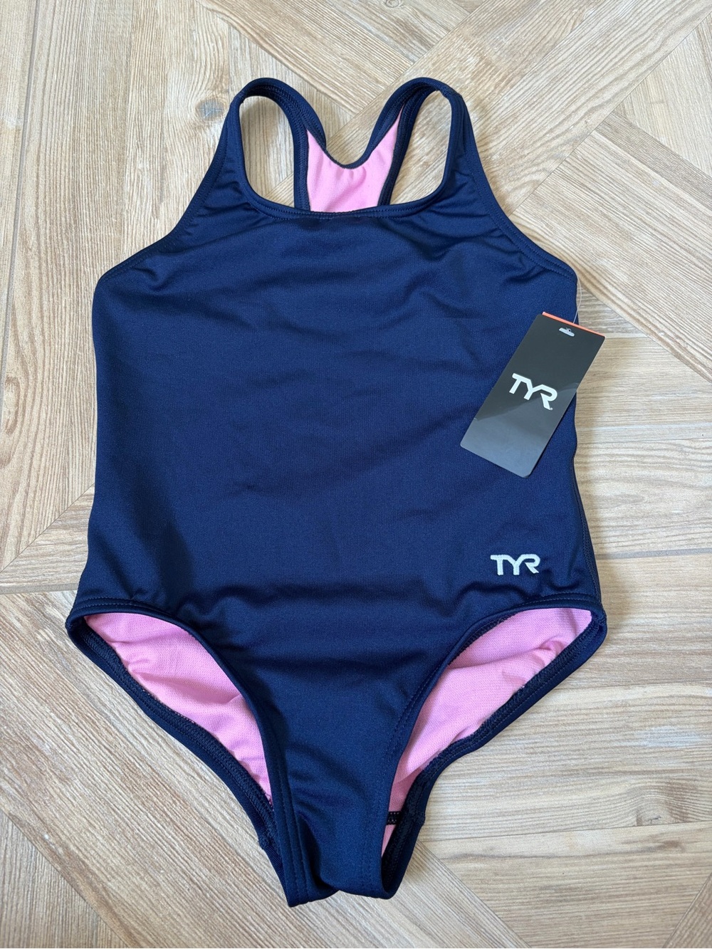 TYR Toddler Girls Swimsuit - Small 6/6X - Navy - One Piece Bathing Suit NWT